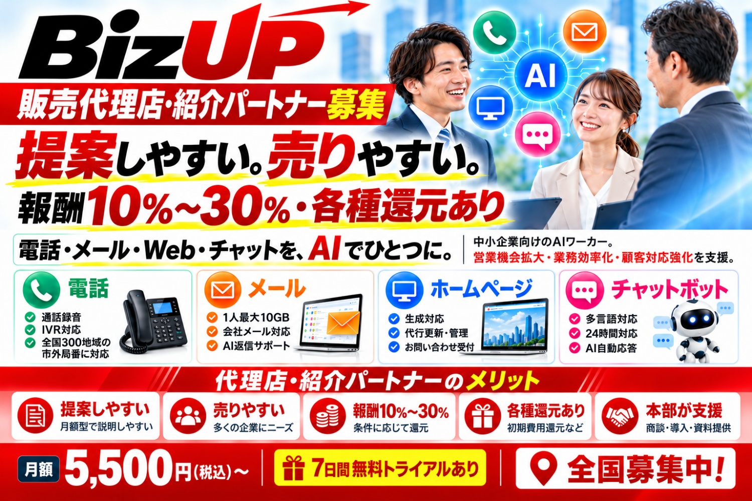 AI営業部を、すべての会社に。  全国の販売代理店・紹介パートナーを募集！